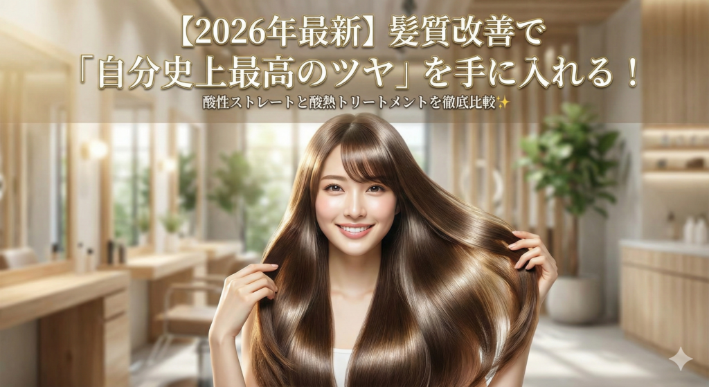 【2026年最新】髪質改善で「自分史上最高のツヤ」を手に入れる！酸性ストレートと酸熱トリートメントを徹底比較✨
