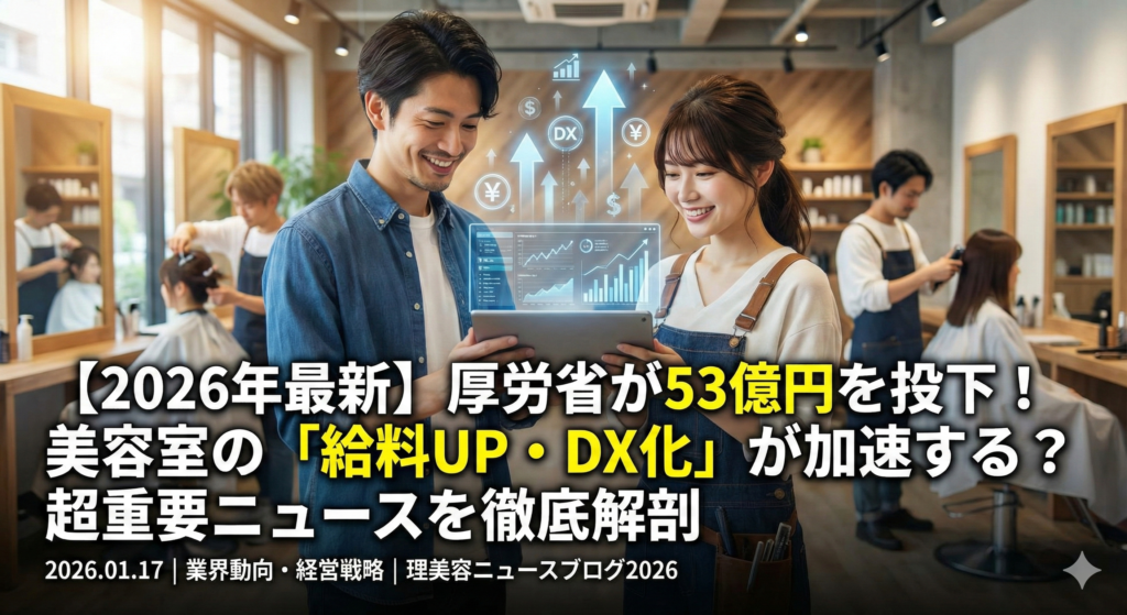 【2026年最新】厚労省が53億円を投下！美容室の「給料UP・DX化」が加速する？